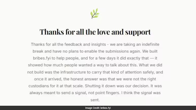 gemsofbabus_'s tweet photo. 🚨 Anti-Corruption Website https://t.co/PEBQScIWyJ Shuts Down 'Indefinitely' After Viral Popularity.

You can’t win against Babus. 🙏 https://t.co/27MFY1nPEY