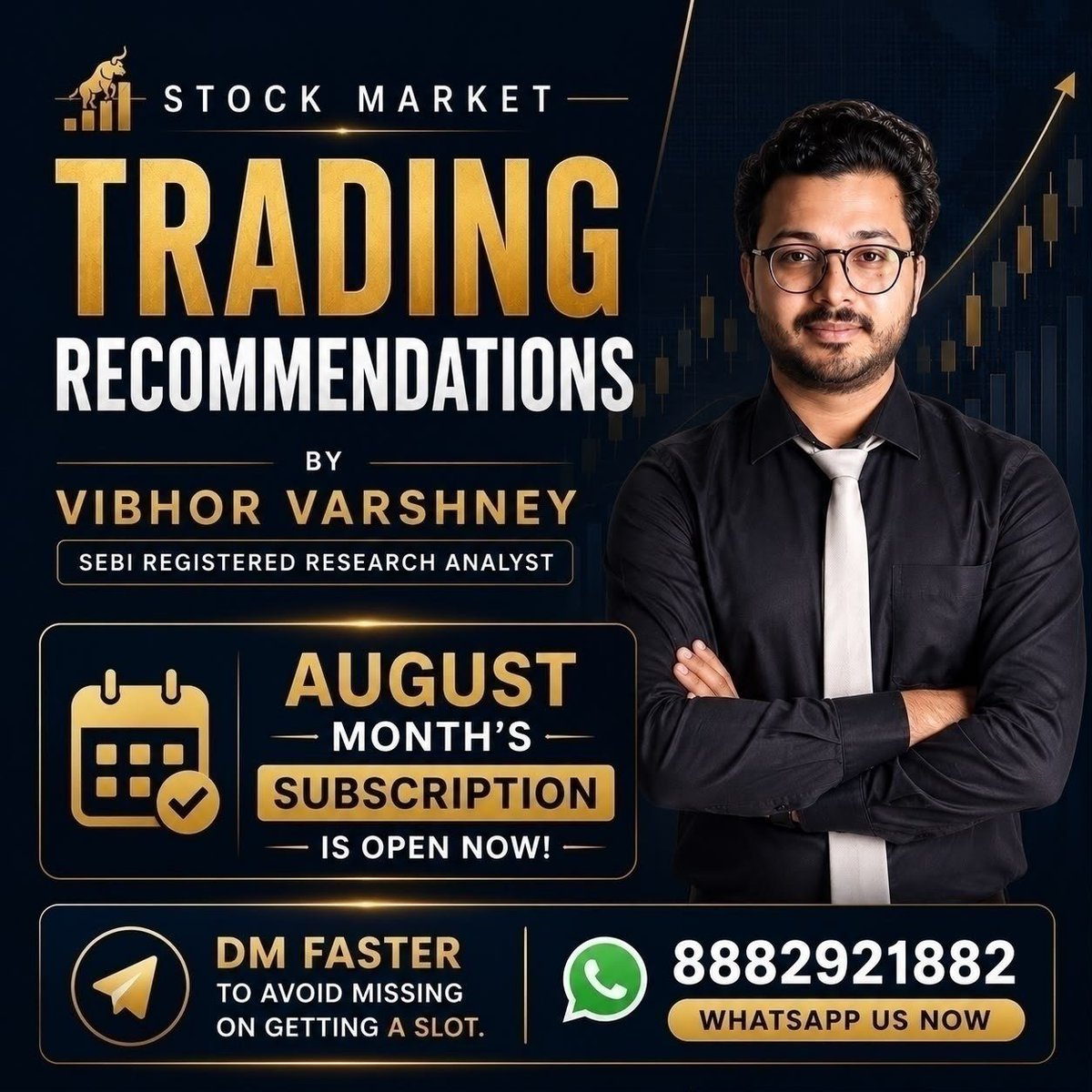 nakulvibhor's tweet photo. Registrations for August 2026 subscriptions opens here 

SEBI Registered Research Analyst

All calls are posted with proper Stop loss and target levels 

Contact us for more details

https://t.co/Gx5ESfSZln https://t.co/YASyUbvYNl