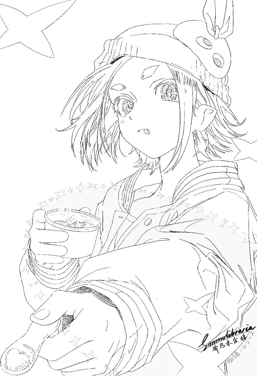 SOMNO_2's tweet photo. 醒醒！余接酱喂你冰淇淋了！line art 2025.11.14
#物語シリーズ #MonogatariSeries #Yotsugi #斧乃木余接 https://t.co/6ZfQtTzzfS