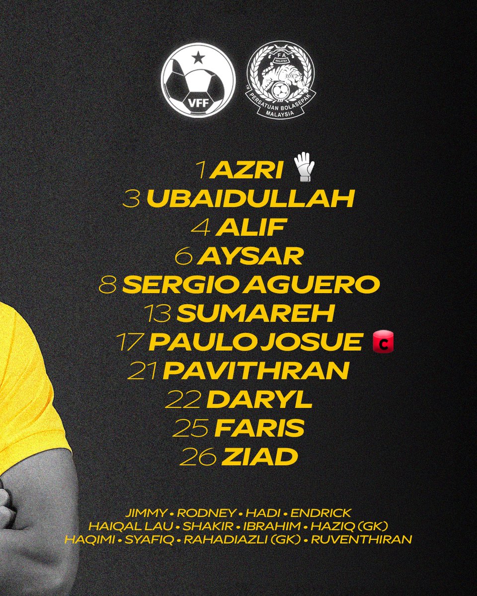 malaysia_nt's tweet photo. Here's how we line up tonight. 🇲🇾
#FAM #HarimauMalaya #ASEANHyundaiCup2026 https://t.co/7hCPFOV8ae