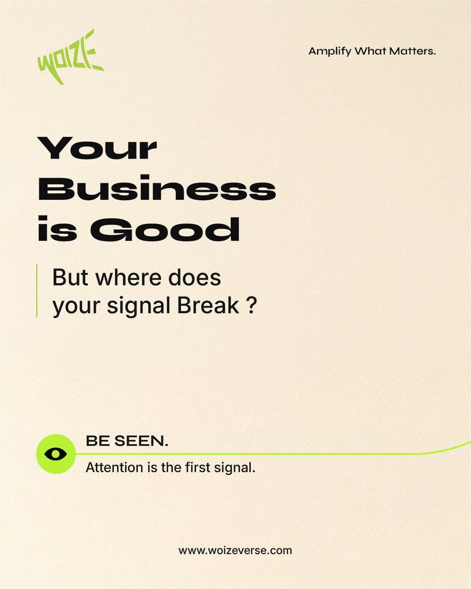 woizeverse's tweet photo. Founder check: Where does growth break? 
1) unclear offer 
2) forgettable brand 
3) weak website 
4) inconsistent content 
5) missed follow-up. 
Reply with a number.

#Woize #GrowthStrategy #CustomerJourney #SMEGrowth https://t.co/zhahoCoYjV