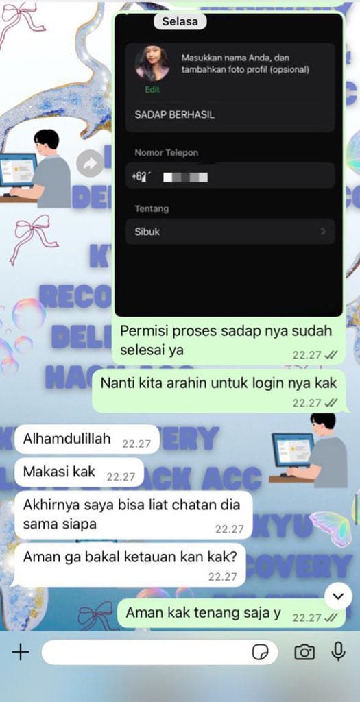 hoctpots's tweet photo. OPEN HARI INI JASA PEMULIHAN AKUN SOSMED💅

 Service Akun:
~ Pulihkan &amp; Pulihin/Balikin Akun
~ Hapus/Nonaktifkan Akun
~ Hack Akun
~ Sadap Wa/Sosmed
~ Reset Hp
~ Lacak Lokasi

(Instagram,Tiktok,Gmail/Email,Facebook,Telegram,Twitter/X,Dll)

Konsultasi? WhatsApp Di Profil
#zonauang https://t.co/gOdGKFj0sB