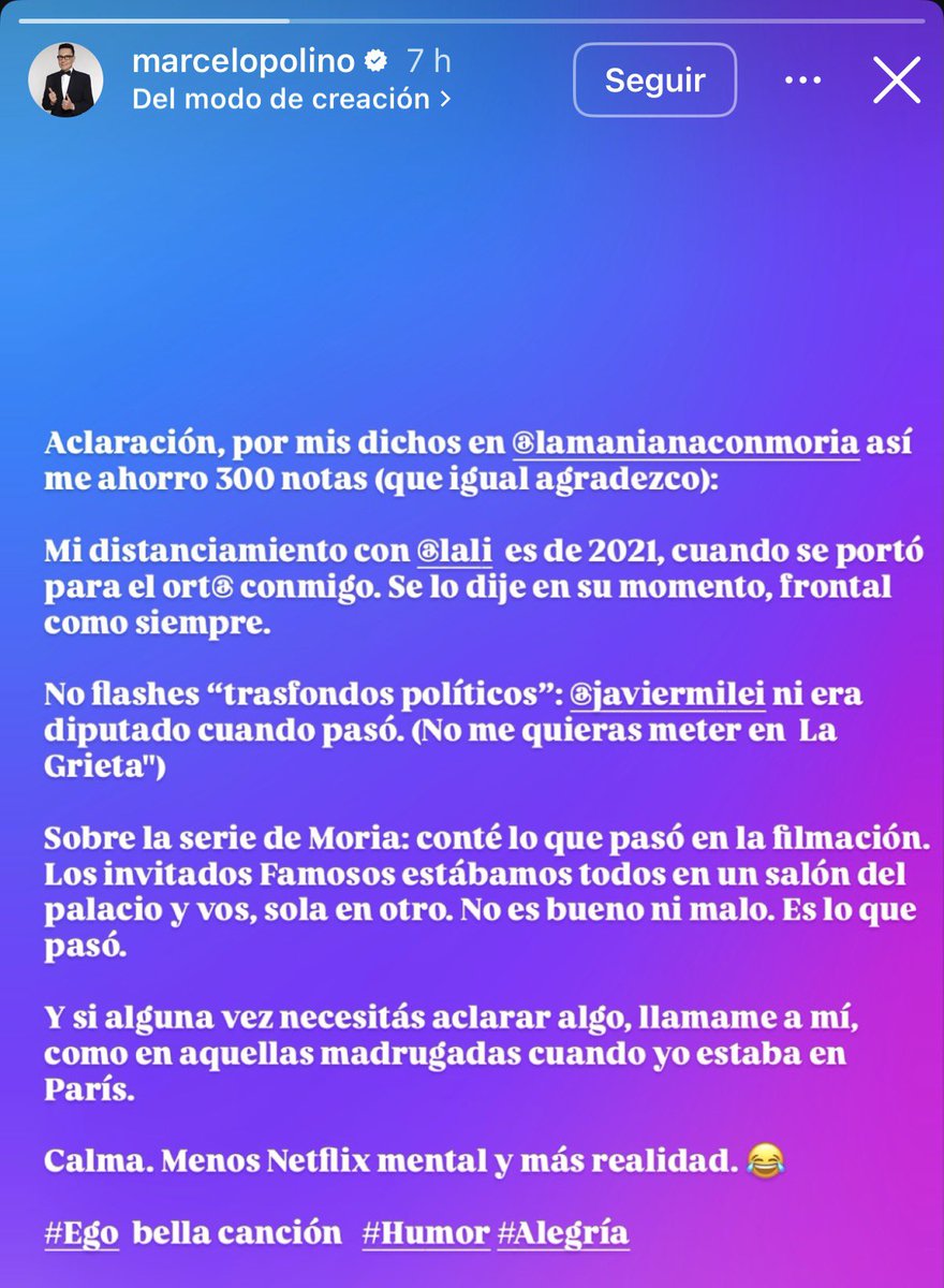 fedeebongiorno's tweet photo. 📲 Marcelo Polino le contestó a Lali:

“Calma. Menos Netflix mental y más realidad” https://t.co/GK4QIeOxeY