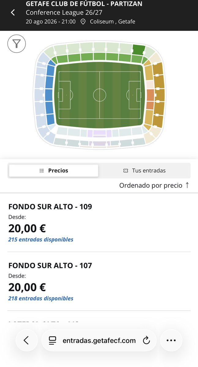 MUGICASANTIAGO's tweet photo. @chamsarr @ftejerina5 @GetafeCF @FCBarcelona @LaLiga @premierleague @Bundesliga_DE Por las obras será la excusa que ponen los del Getafe . Porque online hay entradas a la venta pero solo pueden comprar los socios. Ósea que hueco para afición visitante si quieren tienen. Más o menos pero pueden sacar para visitantes. https://t.co/391E56HKhH