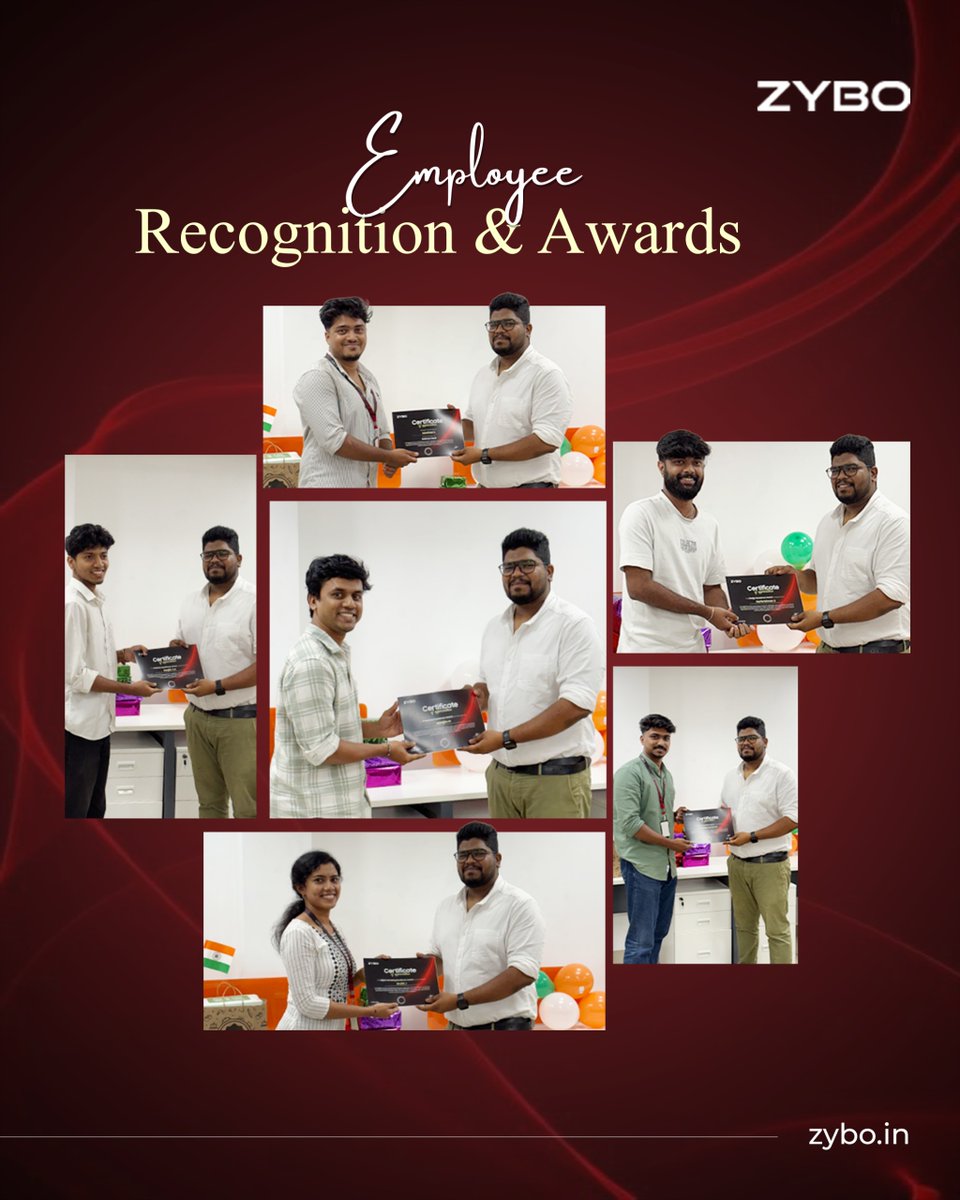 zybotechlab's tweet photo. At ZYBO Tech Lab, we celebrate the people behind our success.  Recognizing dedication, creativity, teamwork and achievements. Together, we grow! 

#ZYBOTechLab #EmployeeRecognition #EmployeeAwards #TeamZYBO #Growth https://t.co/92ngJ0DTn7