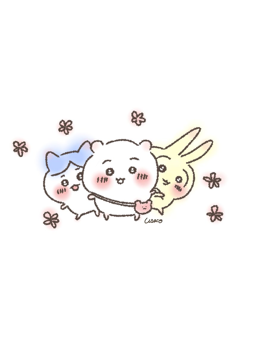 usaco_A15's tweet photo. 仲良し3人組☺️
ちいかわ大好き🩷

#イラスト #ちいかわ #うさぎ https://t.co/Ohr6pqrPGC