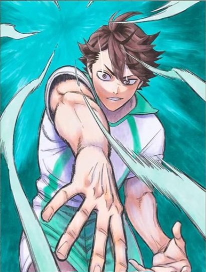 subject description - Toru Oikawa Haikyu!! ilustrasi oleh Yuki Tabata dan Black Clover