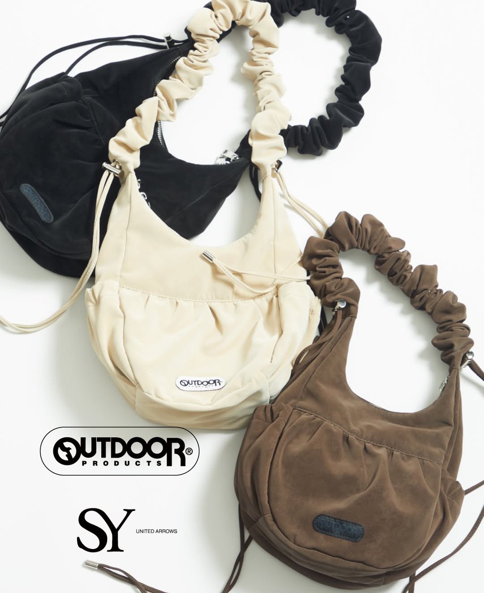 Alaca67's tweet photo. OUTDOOR PRODUCTS × SY 
BAG COLLECTION 2026 
Gather Sho SUE ¥11, 880 
An exclusive design crafted from a refined nubuck-like material. The adjustable shoulder strap allows it to be worn crossbody or carried as a handbag. https://t.co/pyn9ImGfOL