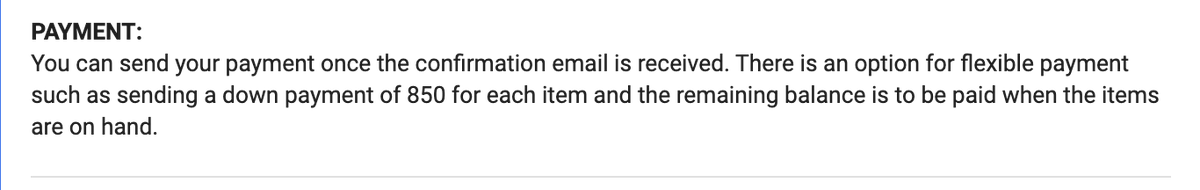 MooltiMerch's tweet photo. This part of the form is updated: The down payment is for each item and not for the overall order total https://t.co/IyDIG2SJI3