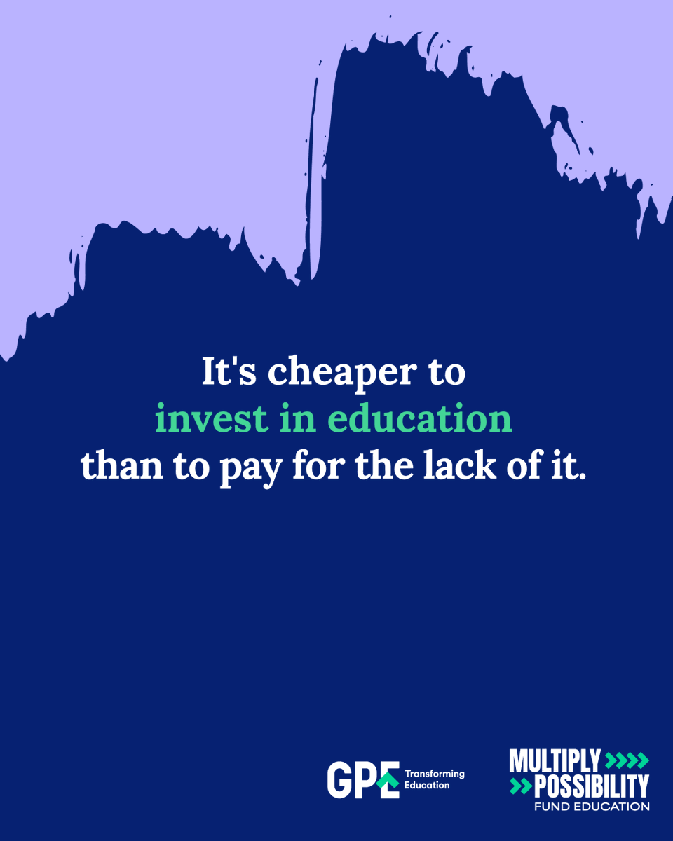 GPforEducation's tweet photo. ... yet, global education aid is shrinking.
Failing to invest in education is a direct threat to global development and to us all: untapped human potential leads to fewer possibilities, lower earning, stagnating growth and instability.
#FundEducation #MultiplyPossibility https://t.co/kdWhjchSPs