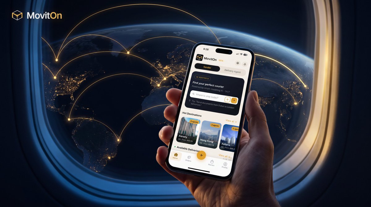 MovitOn_P2P's tweet photo. Over 9,000 commercial flights are in the air right now.

That's 9,000 routes already running. 
9,000 possibilities. 

Moviton just has to match your package’s destination to a courier already flying there. https://t.co/krhmSfUTe5