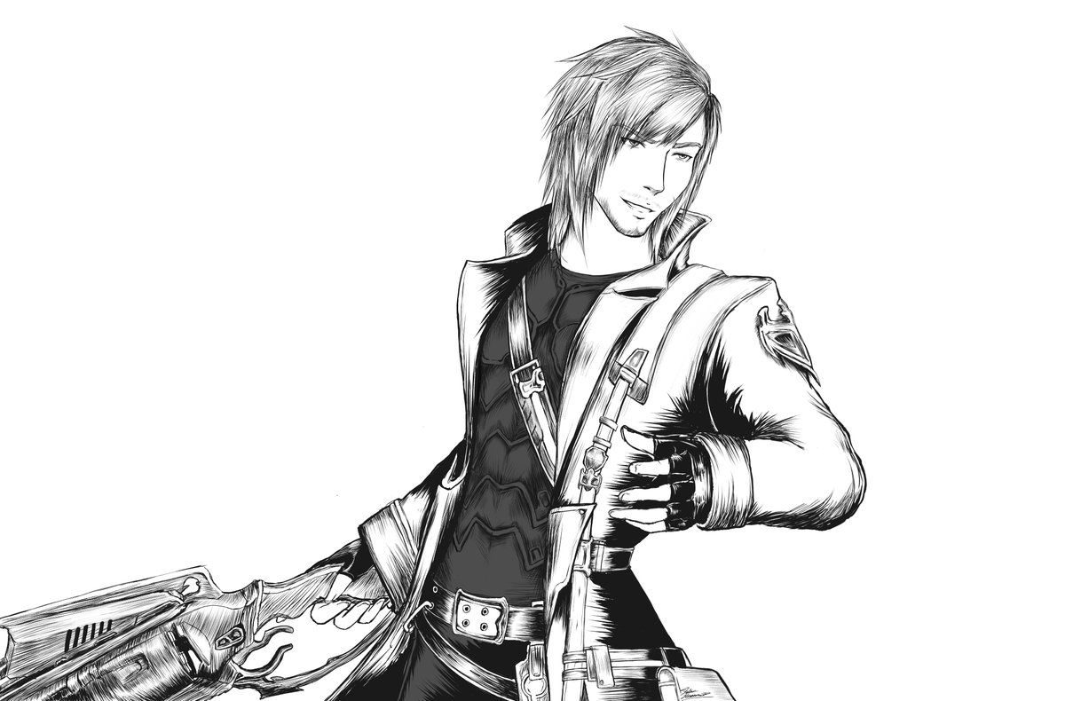 _FalseHeaven_'s tweet photo. I made a deal with my friend to draw him a picture in exchange for a Shinryu Unreal clear. I am SO proud of this and he loved it enough to make it his discord pfp :3 https://t.co/ShIdnzgBGE