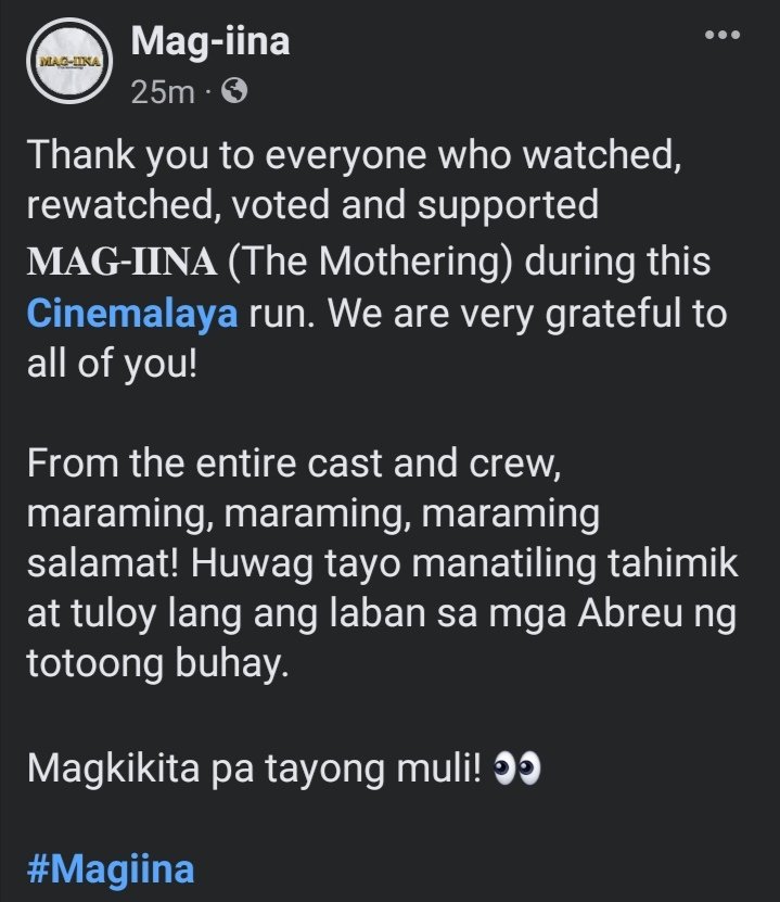 LoisaJema's tweet photo. “Maraming salamat sa lahat!
Magkikita pa tayong muli! 👀
#Magiina”
#JanineGutierrez @janinegutierrez
@yescppicache @agot_isidro
#JackielouBlanco #LucasAndalio
#AlejandraCortez #NessRoque
#GiancarloAbrahan #GuelanLuarca
#TheMothering #Cinemalaya
©️ https://t.co/fv4mib6MTl
