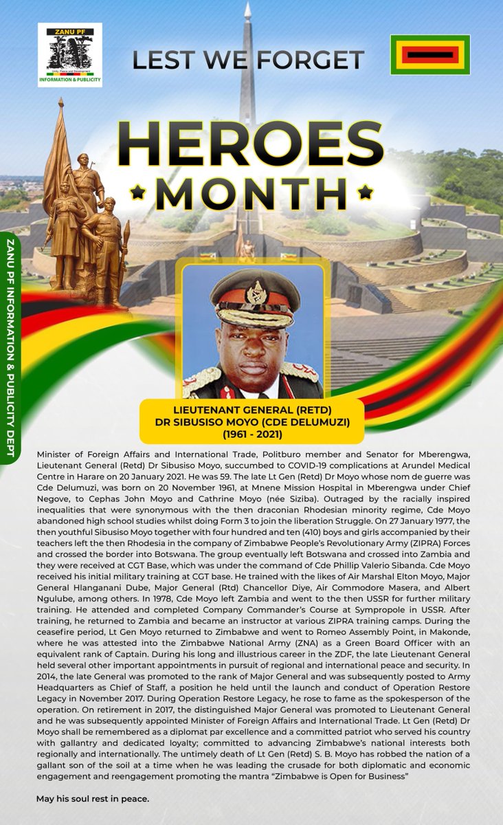 ZANUPF_Official's tweet photo. LEST WE FORGET https://t.co/gWCZteEPaI