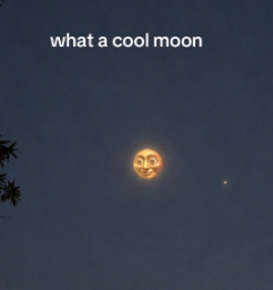 ZroolDevs's tweet photo. NEW BRAINROT TREND

People are taking photos of the moon and turning it into tung tung sahur. It's going insanely viral right now. 

1.1 MILLION LIKES and 5 MILLION Views on just 1 video in a couple days.

They're calling it Tung Tung Samoon

This is a giga deriv with major potential

https://t.co/XhNMmNQsEZ