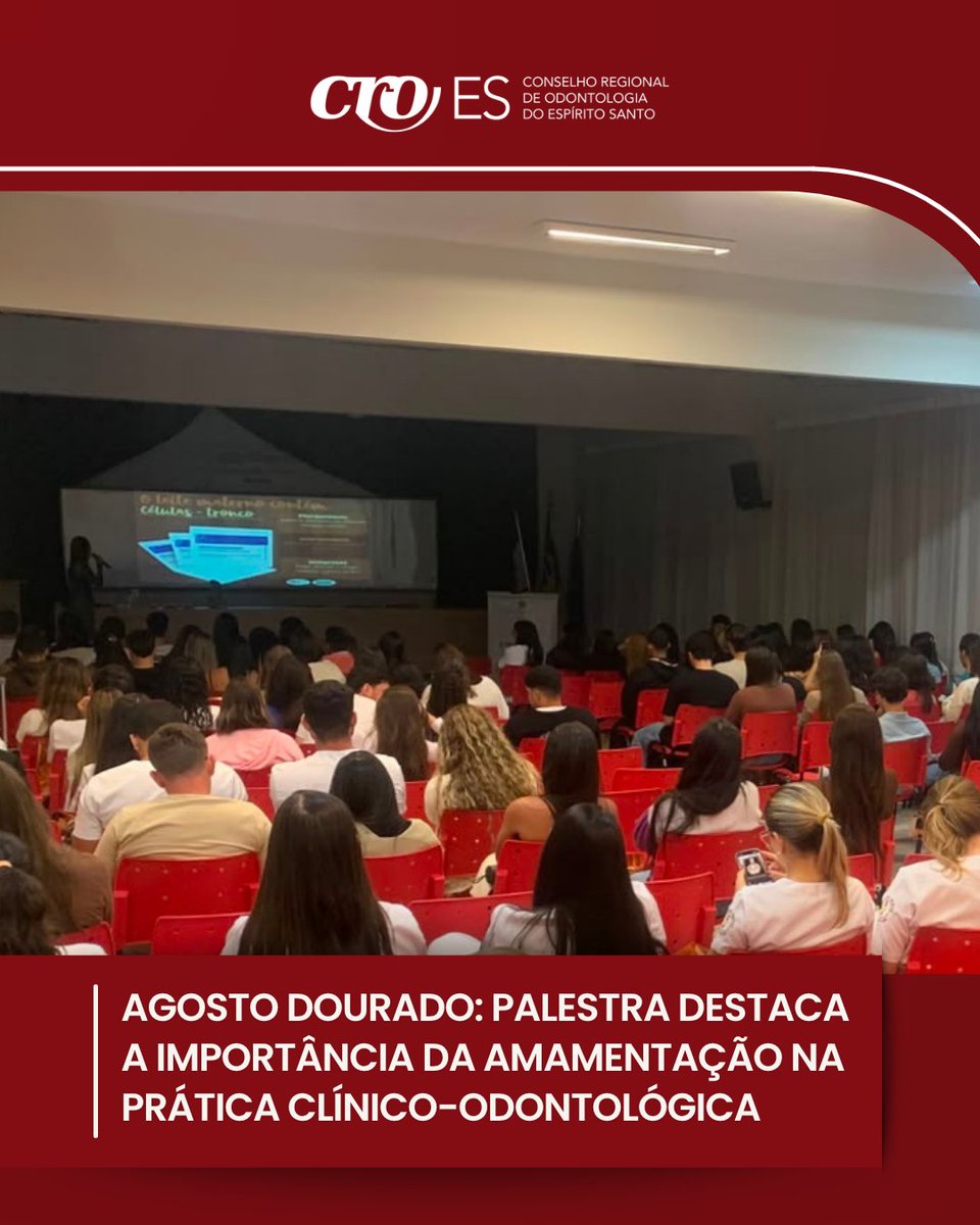 CRO_ES's tweet photo. 💛 Mais de 100 participantes acompanharam a palestra realizada em Nova Venécia, com apoio do CRO-ES.
O encontro destacou a relação entre amamentação, desenvolvimento orofacial e atuação do cirurgião-dentista. 
https://t.co/tNYfThJEVO https://t.co/NHCd0Q4j6W