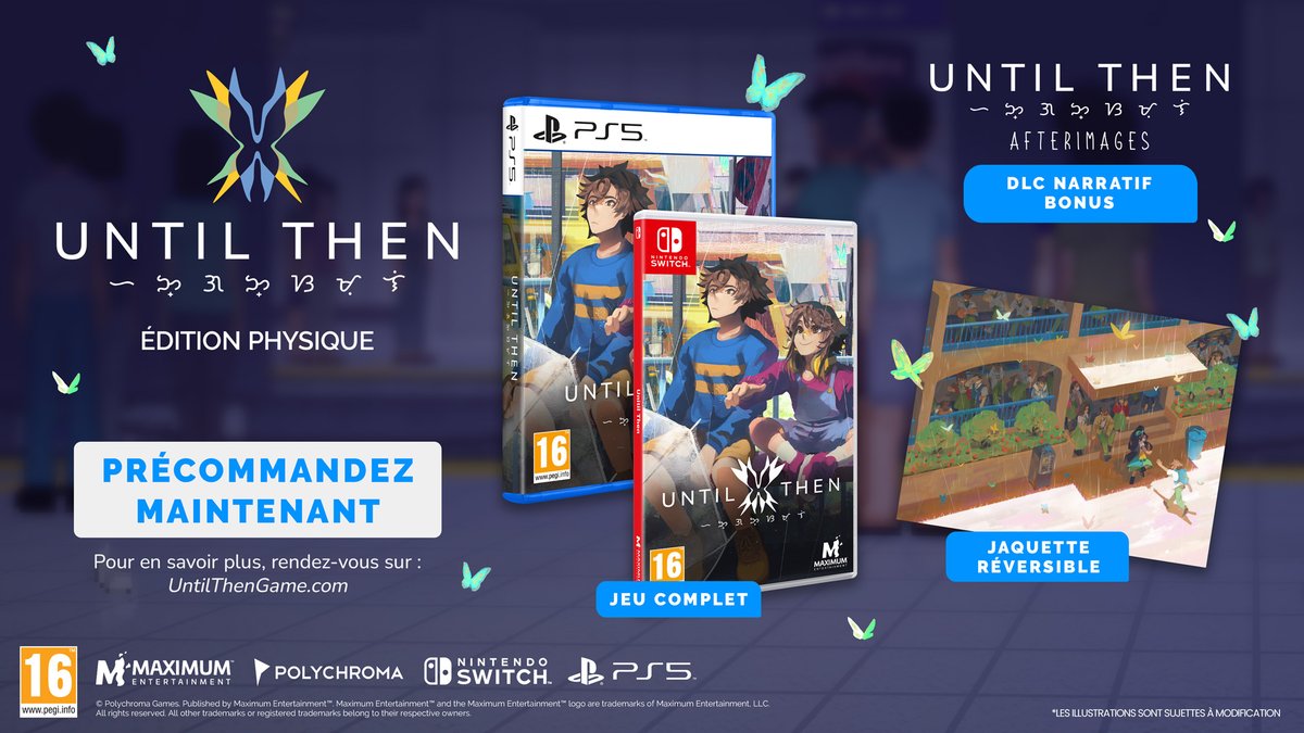 MaxEnt_FR's tweet photo. 🦋 L'édition physique d'UNTIL THEN trouve sa date de sortie! 😍

📅 Rendez-vous le 10 novembre pour vivre ou revivre l'histoire inoubliable de Mark dans cette édition comprenant aussi le DLC "Afterimages" ! https://t.co/RAL477Cvni