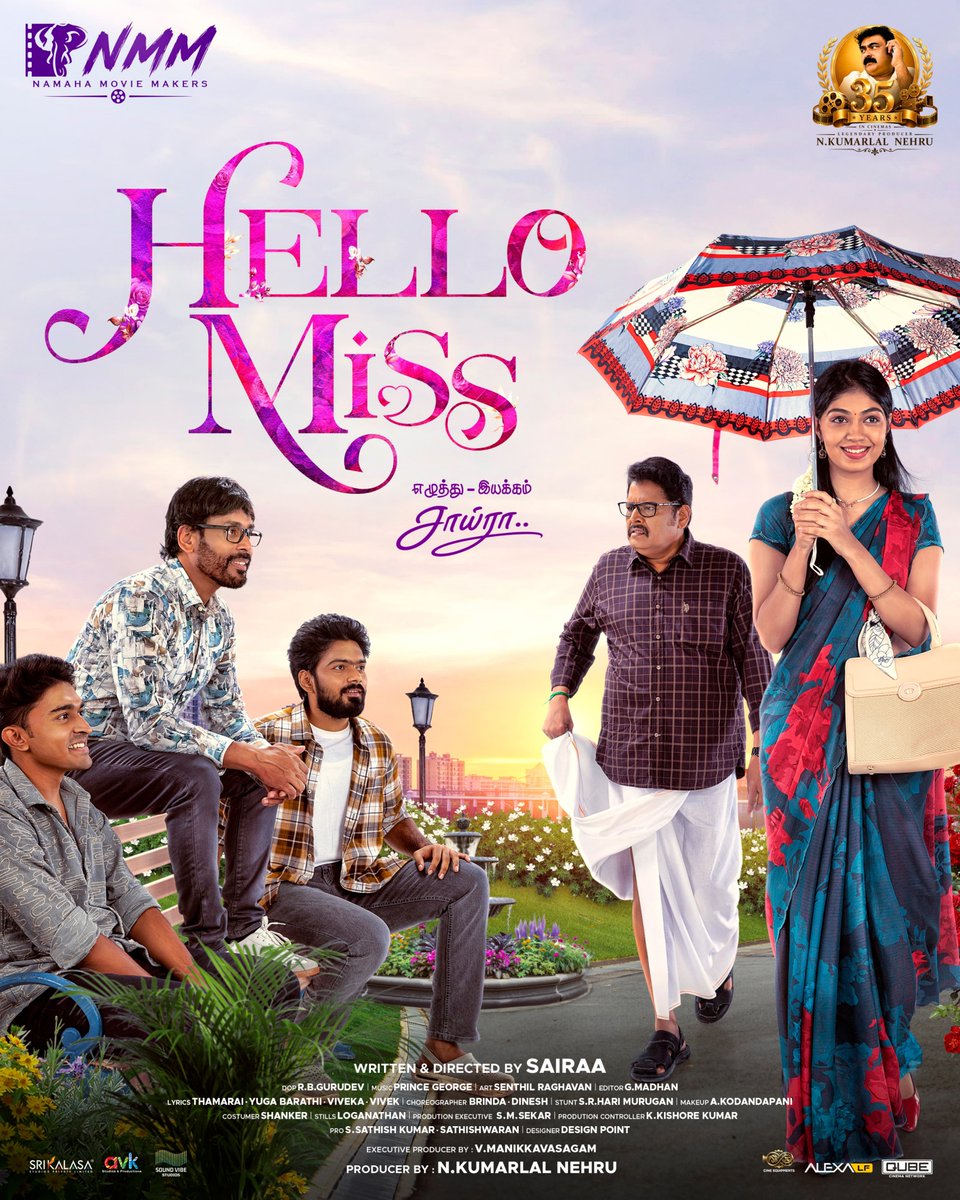 kayaldevaraj's tweet photo. Here, we present the First Look Poster of #HelloMiss 🎬

A breezy Feel-Good Entertainer coming soon to cinemas

@ksravikumardir @namahamovie @sairaaofficial @CEO_Naveen_off @Vazimathnu @Mooninred_off   @BalahasanR @SathishwaranPRO

#ActorSairaa #HelloMissFirstLook https://t.co/olxFcE0t2t