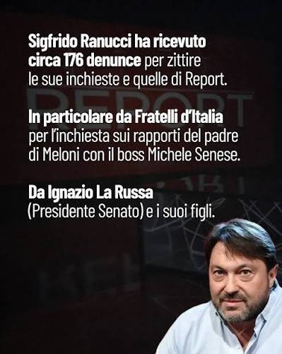 SenatoreF's tweet photo. @LaVeritaWeb @Tg1Rai urge  liberare la #rai.sotto #meloni
"fascio tutto io" il fango su #Ranucci è x imbavagliare #report ,una vergogna il post #Forleo filo governo,viola il codice etico x alimentare falsità su chi è vittima di un attentato,offese a colleghi lede prestigio ordinegiudiziario. https://t.co/4ZCoqTCgKq
