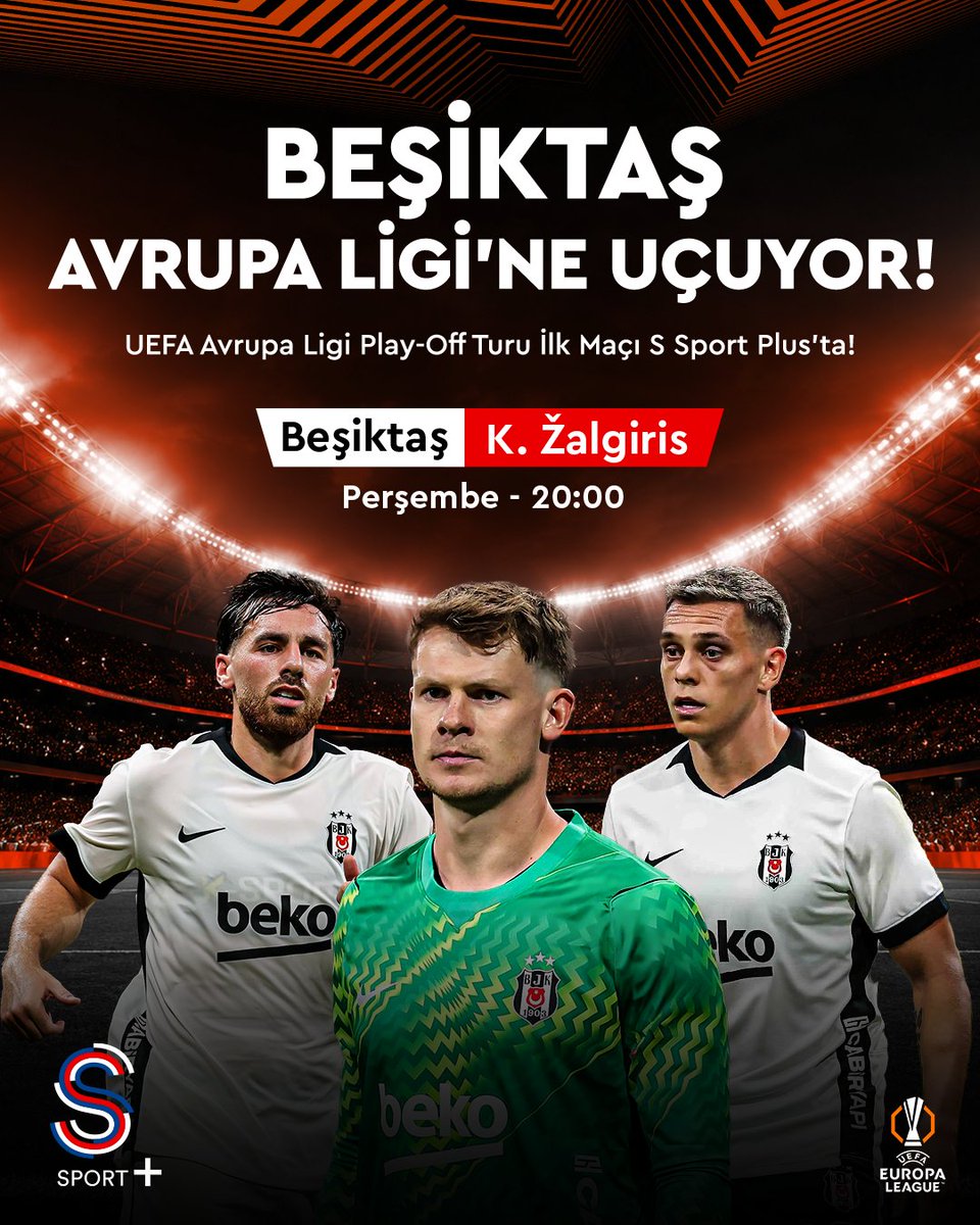 HaberKartali's tweet photo. 🦅 Avrupa Ligi için son viraj! 

Beşiktaşımız, Play-Off Turu'nun ilk maçında Kauno Zalgiris'i ağırlıyor.

"YILLIKLOCA" koduyla S Sport Plus'a üye ol, yarın 20.00'de bu mücadeleye ortak ol!

#işbirliği @ssportplustr https://t.co/VcRxsbLxqw