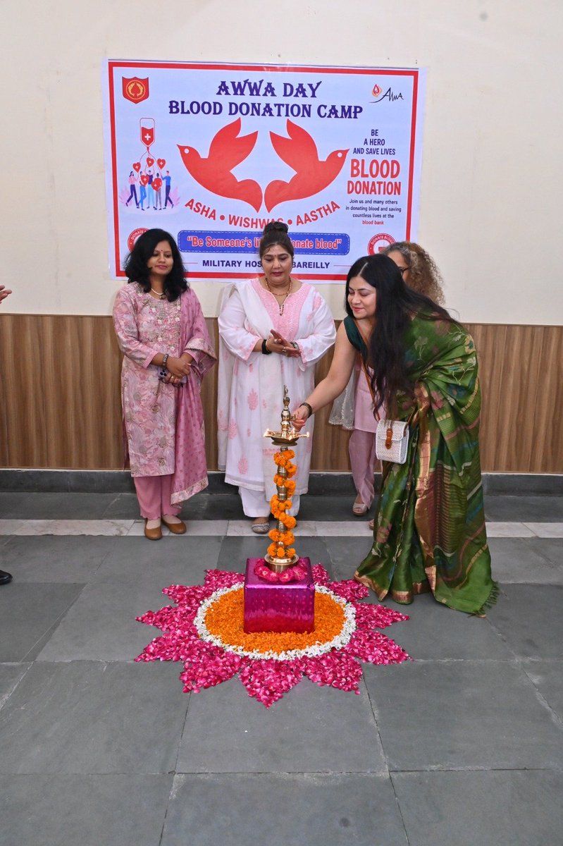 UBArea_IA's tweet photo. 🩸 59 UNITS. 177 LIVES. ONE POWERFUL CHOICE. 🇮🇳

A drop of blood can become a lifeline. 

During #AWWAWeek, Military Hospital Bareilly, in collaboration with Cantonment General Hospital & IMA Blood Centre Bareilly, organised a voluntary Blood Donation Camp to mark #AWWADay2026.

Serving personnel & dependents stepped forward, with 3 women donors among them. 59 units collected! 👏

Every donor proved it: True service is giving without expecting anything back.

Certificates honoured these silent heroes, while a selfie point amplified the message—ONE voluntary donation can save up to THREE lives.

Donate Blood. Save Lives. Serve Humanity. 🇮🇳

#AWWAWeek #रक्तदान #BloodDonation #IndianArmy #भारतीयसेना #FamilyWelfare #परिवारकल्याण #UttarBharat #सेवापरमो_धर्मः
@adgpi @panchshulpulse @PRODefDehradun @suryacommand @IbexRadioTarana @radioibextarana @voiceofspiti @voiceofkinnaur  @ProDefLko @SpokespersonMoD @DefMinIndia @OfficialAwwa