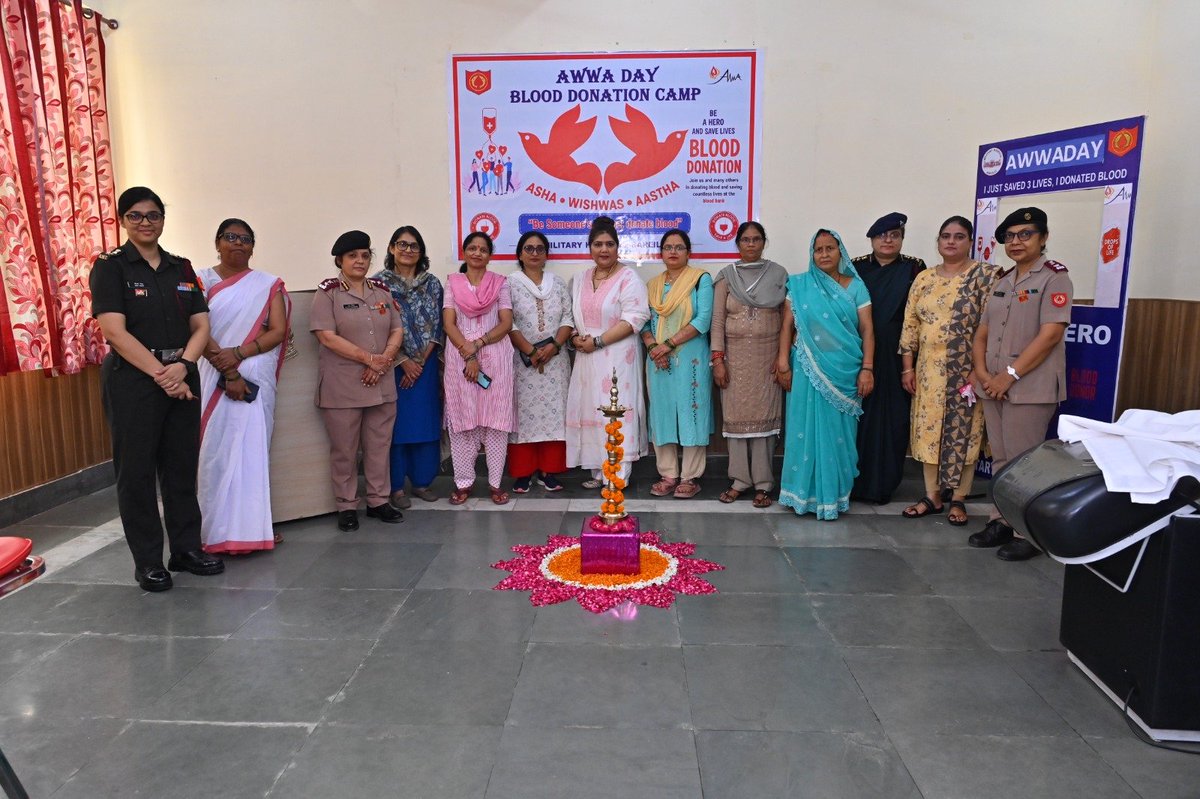 UBArea_IA's tweet photo. 🩸 59 UNITS. 177 LIVES. ONE POWERFUL CHOICE. 🇮🇳

A drop of blood can become a lifeline. 

During #AWWAWeek, Military Hospital Bareilly, in collaboration with Cantonment General Hospital & IMA Blood Centre Bareilly, organised a voluntary Blood Donation Camp to mark #AWWADay2026.

Serving personnel & dependents stepped forward, with 3 women donors among them. 59 units collected! 👏

Every donor proved it: True service is giving without expecting anything back.

Certificates honoured these silent heroes, while a selfie point amplified the message—ONE voluntary donation can save up to THREE lives.

Donate Blood. Save Lives. Serve Humanity. 🇮🇳

#AWWAWeek #रक्तदान #BloodDonation #IndianArmy #भारतीयसेना #FamilyWelfare #परिवारकल्याण #UttarBharat #सेवापरमो_धर्मः
@adgpi @panchshulpulse @PRODefDehradun @suryacommand @IbexRadioTarana @radioibextarana @voiceofspiti @voiceofkinnaur  @ProDefLko @SpokespersonMoD @DefMinIndia @OfficialAwwa