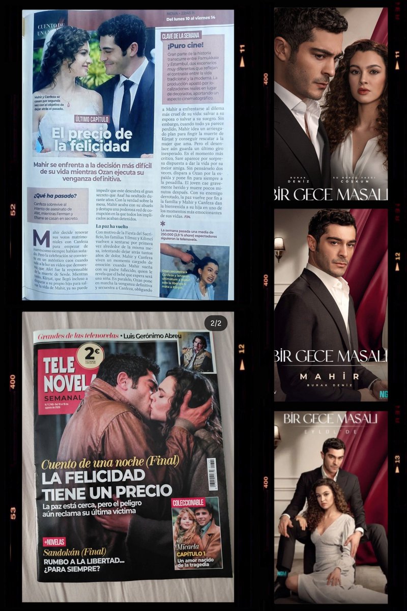 GMengiman's tweet photo. İspanya basını'da "BirGeceMasalı" gerçeğini ve ikilinin muhteşem uyumunu tescilledi!👏🇪🇸 Tele Novela kapağında yer almak gurur verici.İspanya basınının ve ekranların gözbebeği oldular. Başarılarınız daim olsun! ❤️✨️
#BurakDeniz  #SuBurcuYazgıCoşkun 
#BirGeceMasalı https://t.co/uvIf3Qk3TR