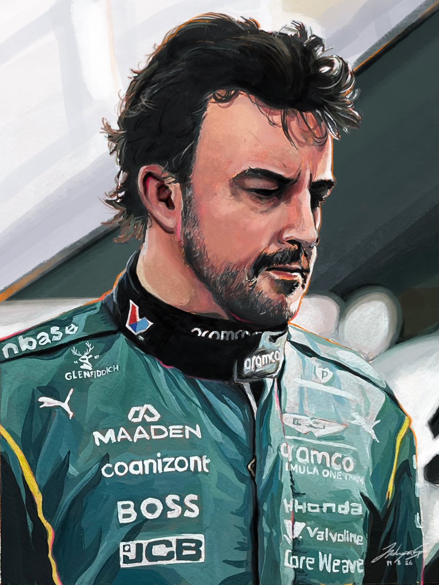 fah_jwi's tweet photo. Fernando Alonso with Gouache painting 🎨🖌️
[@alo_oficial @AstonMartinF1 ] https://t.co/p8unlxBaQn