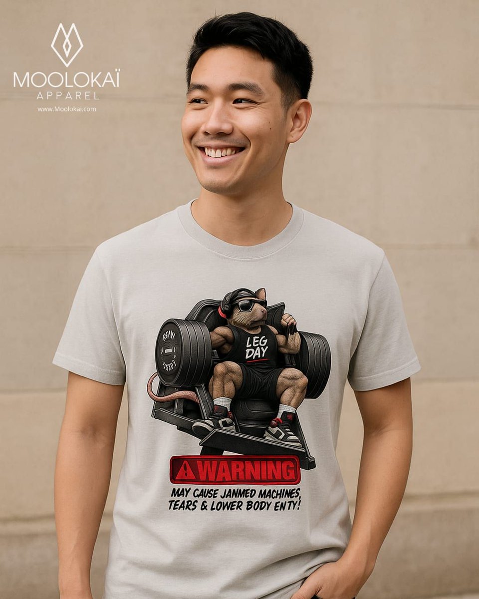 MoolokaiApparel's tweet photo. Flexing those muscles and your humor with our 'Gym Humor Shirt'! Perfect for the gym or a casual day out. Grab yours and let the laughs begin! #GymLife #StayFunny https://t.co/9qK4B1wSAt