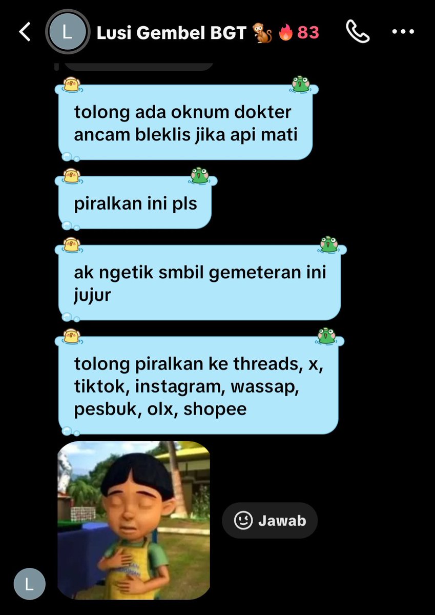 smochiezzz's tweet photo. VIRAL!!! seorang idol gembel diancam oleh salah satu oknum dokter, "akan ak bleklis kamu dari seluruh rumah sakit jika sampai api ini padam" ucap oknum dokter tersebut, idol mengaku stres berat, trauma dan gemeteran. https://t.co/cPGqnU3ISJ