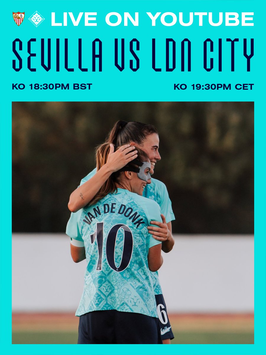 LC_Lionesses's tweet photo. Watch our pre-season friendly against Sevilla live on our YouTube channel this evening 📺

🕡 18:30 BST
🕢 19:30 CET

Watch here 👉  https://t.co/9V1TkD3zew https://t.co/D0At5M7f65