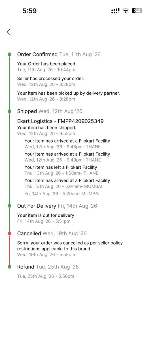 OnkarLad4's tweet photo. @flipkartsupport So finally you did what best you can do..cancelled the monitor after 10 days of waiting..I wont be using flipkart again..pathetic experience. https://t.co/IckOSzUqgo