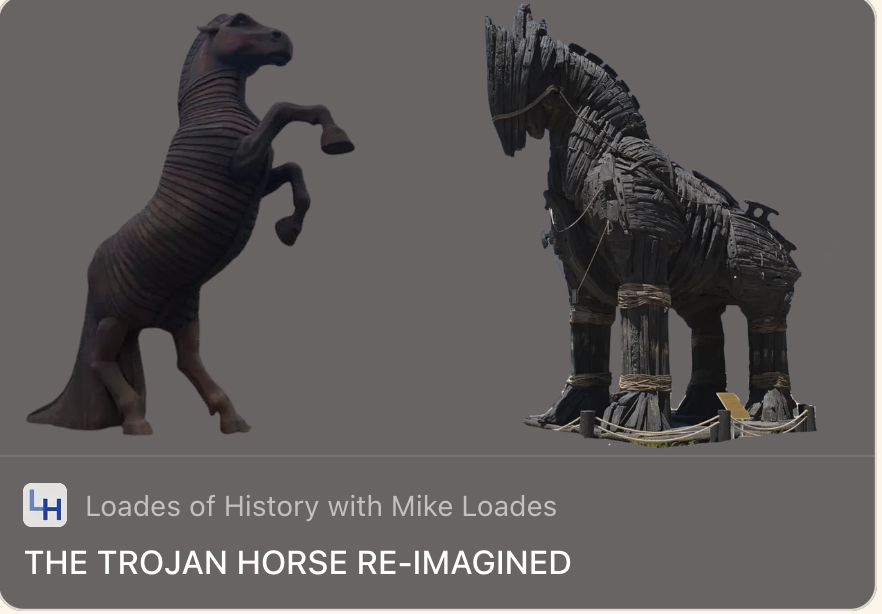 mikeloades's tweet photo. After a Substack pause -  busy with a couple of films - I return with this piece of historical conjecture, which I hope you will find as intriguing as I do. 

FREE on Substack - Loades of History
Chip in and have fun with it.
https://t.co/lJ0oAjeb36
#Trojanhorse #Odyssey #Troy https://t.co/uULKmj9dDv