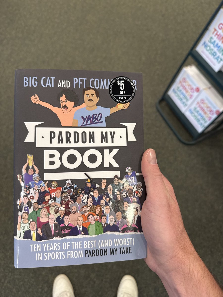 SOHOL1FE's tweet photo. I had to spread you guys out a little bit for maximum exposure! So many hours of my life spent listening/watching the journey. Thanks for the last 10 years gentleman! Cheers to many more! ♥️♥️@PardonMyTake @BarstoolBigCat @PFTCommenter and crew! 
#pmt #barstool #pardonmybook https://t.co/hVnJLGpLLU
