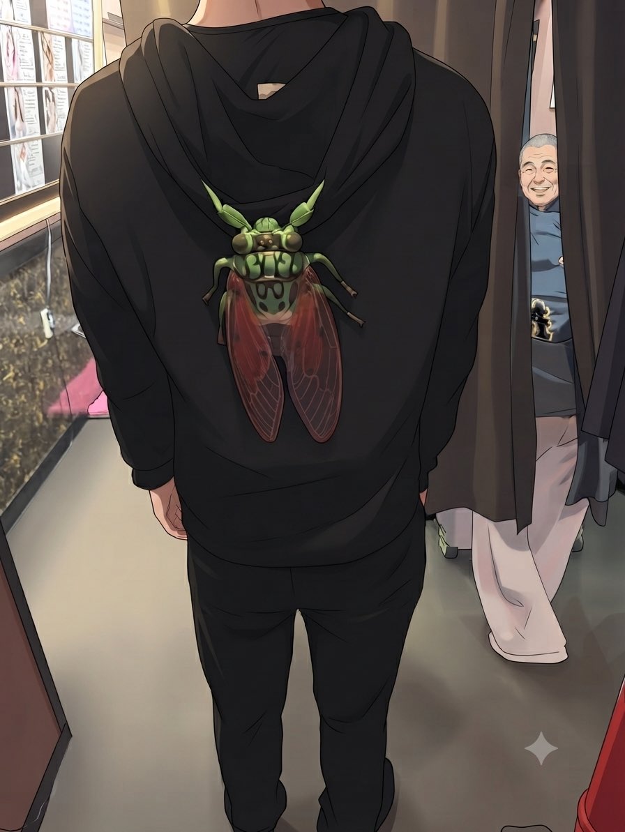 fuyatam's tweet photo. 無事、寄生先を見つけた様です。
（右のおじさんは誰でしょうか❓） https://t.co/F3jkWbsAV8