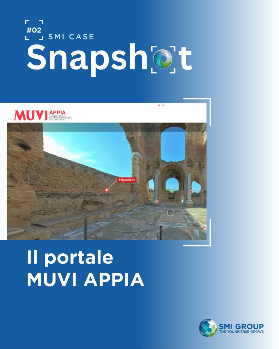 SMI_Group_IT's tweet photo. Il patrimonio dell’Appia Antica prende forma in una nuova dimensione digitale: con il progetto #MUVI #Appia, il Parco Archeologico dell'Appia Antica supera i limiti fisici di spazio e distanza, offrendo una nuova prospettiva di conoscenza del territorio attraverso un mosaico di fotografia storica, archeologia, arte e cultura. In questo contesto, SMI ha curato la progettazione e lo sviluppo del #Museo #Virtuale del Parco Archeologico dell’Appia Antica, uno spazio digitale e interconnesso nato per conservare, gestire e promuovere la conoscenza del Parco, garantendone una fruizione accessibile e inclusiva.

Con questo nuovo #SMICaseSnapshot raccontiamo un progetto in cui innovazione tecnologica, progettazione digitale e attenzione all’esperienza utente si incontrano per creare nuove modalità di fruizione del patrimonio culturale.
 
#SMIGroup #SMI #UXDesign #DigitalTransformation #CulturalHeritage #Accessibility