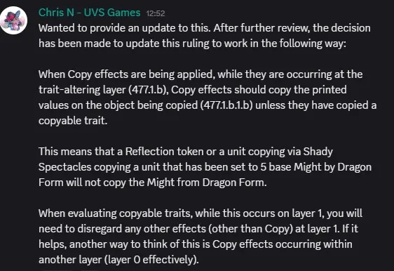 LotharHS's tweet photo. PSA INCREDIBLY IMPORTANT

This ruling just got reverted and I find this unserious.
I personally spent A LOT  of my past days practicing Leblanc with Dragon Form in my deck and even potentially having decks built around it, just to get this ruling reversed 2 days before a huge event.

So fyi, you cant copy base might from Dragon Form, tokens stay at printed health.