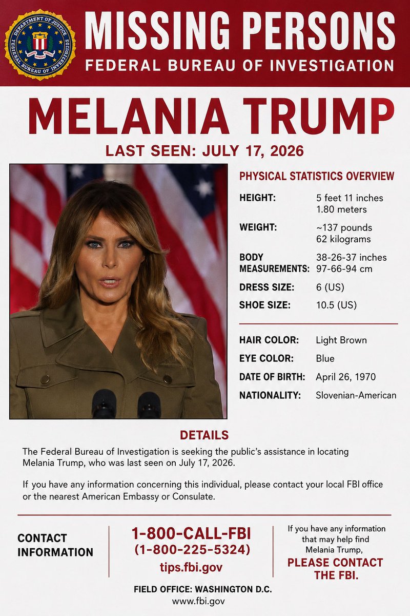 SuprocNation's tweet photo. @GuntherEagleman Paxton and Trump have made a mockery of loyalty, integrity, and vows. And Texans know the Trump bargain empty promises, soaring prices, higher costs, and working families getting screwed while they line their pockets of billions. Help us locate #MissingMelania https://t.co/cNL5Er4895