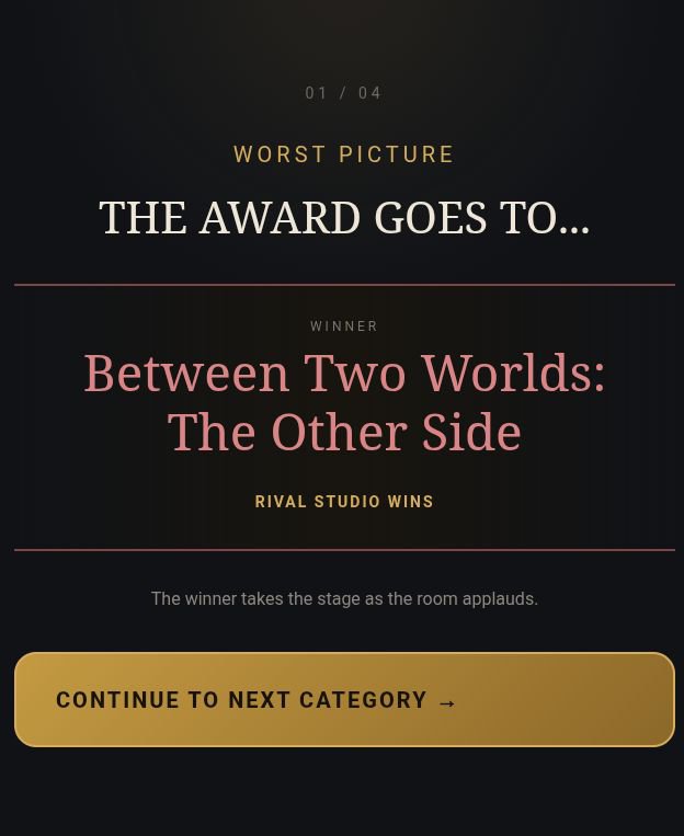 BoxOfficeLegend's tweet photo. What kind of an award organization that gives "Worst Picture"?! Absurd. https://t.co/6H1a1M0T40