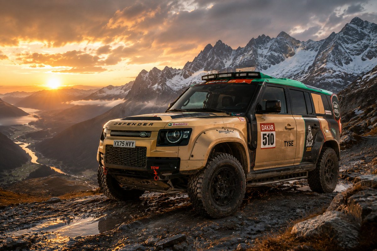 revscaler21's tweet photo. 🏁 Defender Dakar 2026 — built for the wild. From brutal dunes to rocky mountain trails, this rally beast is ready to conquer anything. 💨🔥

#Defender #Dakar #LandRover #Rally #OffRoad #4x4 https://t.co/Gu5MI1RsEO