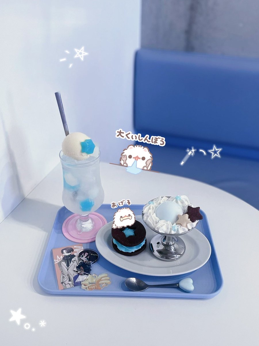 looo08o's tweet photo. 大須のポップで可愛いカフェ、fruit bébéさんが期間限定で出していたブルースターメニューが9月中旬頃まで再開しているみたいです🌟💙🩵恒常のメニューも可愛くて美味しいです＞ꇴ＜♩

📍 fruit bébé 名古屋 https://t.co/XuzsAItRVm