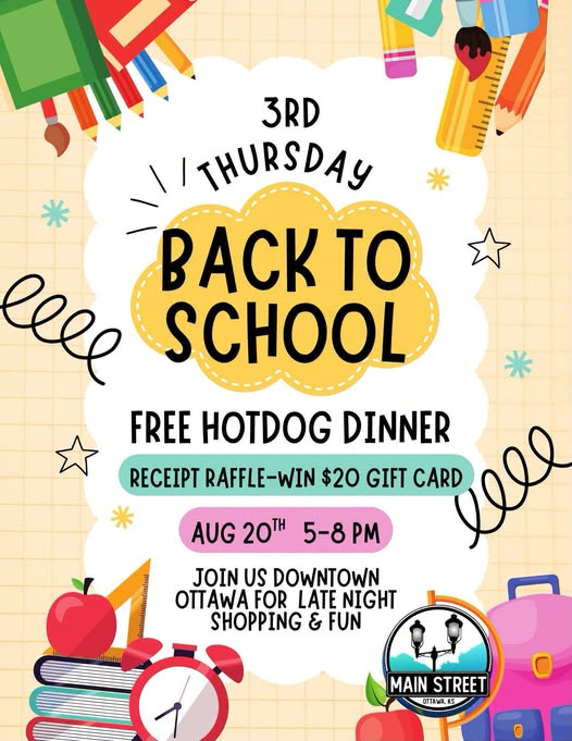 Ottawa290's tweet photo. Ottawa Main Street Association’s Third Thursdays on Main is this week, and American Eagle Outfitters is generously sponsoring a FREE hot dog dinner for the first 300 people! https://t.co/QMpZRGHvB5