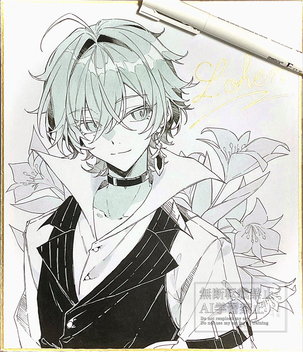 fure_13's tweet photo. 久しぶりに色紙に描いてみたロエ https://t.co/QrNMqGk7ow