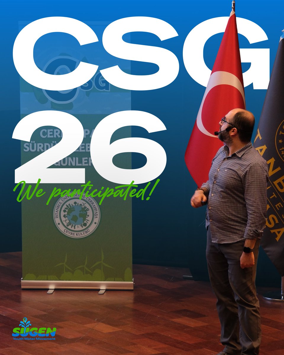 Sugenglobal's tweet photo. 🌍 We participated in CSG’26!

Ahmet Hızır, Project Engineer at the International Water Well Aid Association, discussed the global water crisis, climate change, access to clean water, and sustainable water management at Environment and Sustainability Days ’26.
#CSG26 #CleanWater https://t.co/xPStOoNc7v