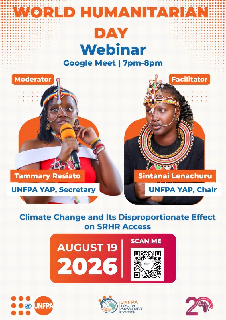 linet_otie50002's tweet photo. As we commemorate world Humanitarian day, let's talk on how climate change relates and affects the access to sexual reproductive health rights.Catch the conversation this evening from 7-8pmEAT in Google meet.
#WorldHumanitarianDay
#1Vision3Zeros
#UNFPAYAPKe
#UNFPAKen https://t.co/JuXKNSJJcW