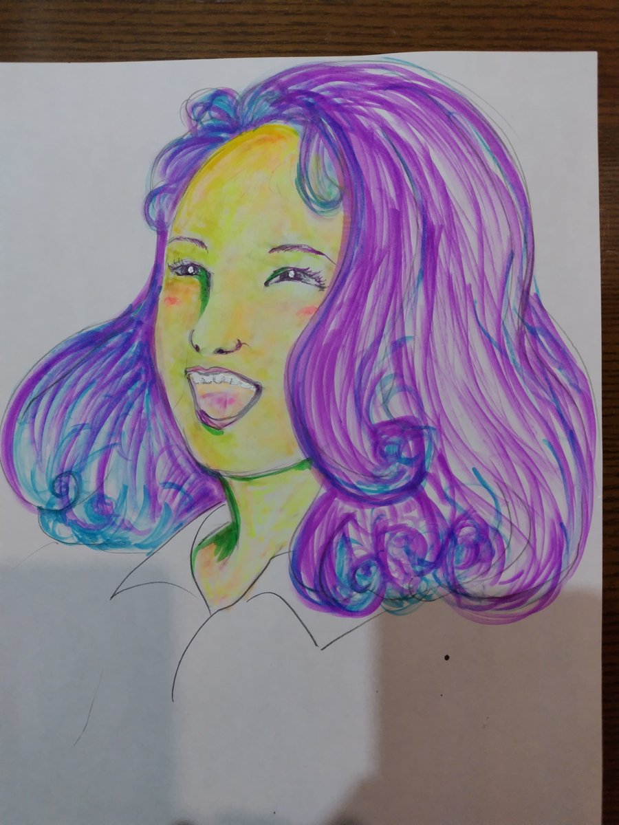 niri0911's tweet photo. 笑顔の絵、遊びながら彩色面白くなってきました♪沢山の色が好き https://t.co/SQZIMv7B6j