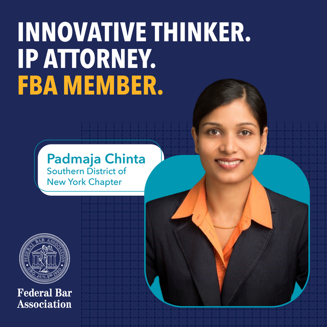 federalbar's tweet photo. There's the practice of law, and then there's everything around it that makes the practice worth doing. Here's Padmaja on the second part:
"Being an FBA member means stepping beyond my day-to-day work to give back, having the opportunity to grow as a leader and stay engaged on the issues shaping our profession. It means a genuine sense of belonging to the greater legal community, and the chance to build friendships with some of the brightest, warmest colleagues across the country."
— Padmaja Chinta, Southern District of New York Chapter
Renew by September 30 to stay connected: https://t.co/PzB9ZalQEP
Not yet a member? Start here → https://t.co/AbEZPXnx2G