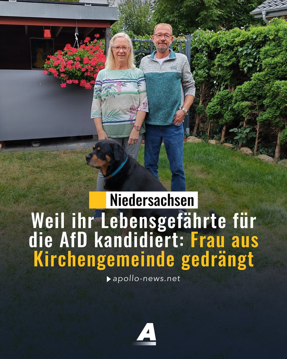 JahnTeam's tweet photo. Kontaktschuld bei der Kirche? Wie tief sinken diese angeblichen Geistlichen noch?

Eine 69-Jährige wurde im Landkreis Oldenburg aus ihrer Kirchengemeinde  gedrängt, weil ihr Lebensgefährte als Gemeinderat für die AfD  kandidiert. Am Pfarrhaus sei kein Platz mehr für sie, sagte ihr eine  Gemeindepastorin.

Die Dame ist kein Mitglied der AfD und auch nicht in Funktion. Ihre schuld ist ihre Beziehung.

Persönliches Statement:

Das ist einer der Gründe warum ich mich schon 2006 von diesem Verein abgewendet habe. Es sind Heuchler und christlich sind sie auch nicht.

🦅#TEAMHEIMAT🇩🇪
