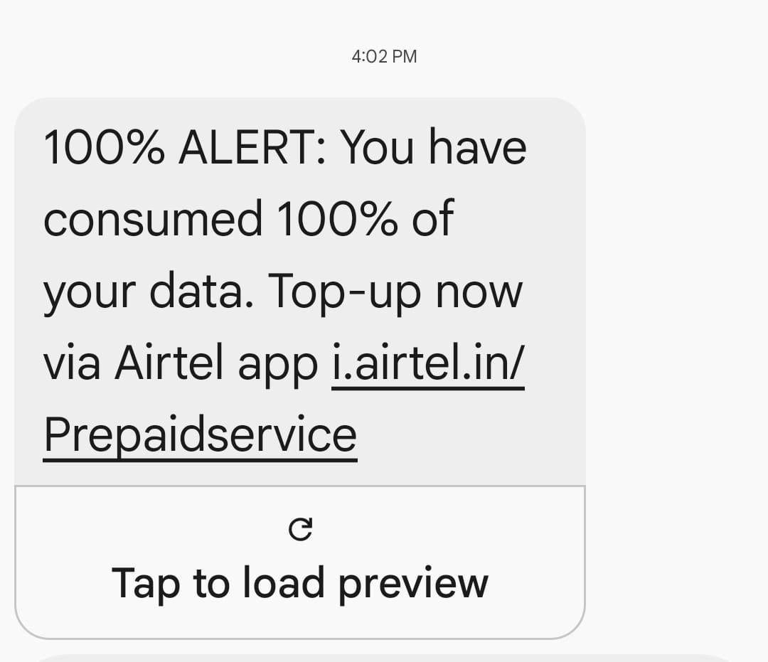 ImSoniya24's tweet photo. Airtel लोगों को ठग रहा हैं ?

मैंने Airtel का ₹979 वाला रिचार्ज किया, जिसमे 
Calls : Unlimited (84 Days)
Data : Unlimited 5G + 2GB/Day मिला 

लेकिन 2 GB के बाद Unlimited 5G होने के बावजूद इंटेरनेट चलता बंद हो जाता हैं

मेरा रोज़ 2GB से ज्यादा डाटा लगता हैं
इसलिए मैंने unlimited सोचकर ये वाला पैक लिया

@airtelindia ये क्या हैं अब मैं क्या करूँ ?
जिस सर्विस का पैसा लिया हैं वो क्यों नहीं देते ?