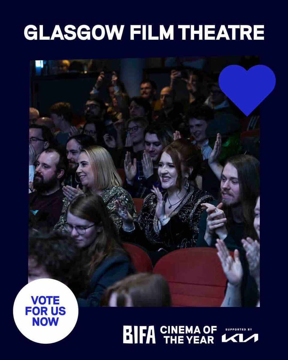 glasgowfilm's tweet photo. ๐ซต GFT needs you! ๐ซต
๐ Voting is now live for BIFAโs Cinema of the Year award, supported by Kia.
๐๏ธ Plus, ten voters will win a year of cinema tickets to their favourite cinema!
๐ณ๏ธ Cast your vote here: https://t.co/sjlTcCi3VR
#COTY26 https://t.co/6iD0cW4mOt